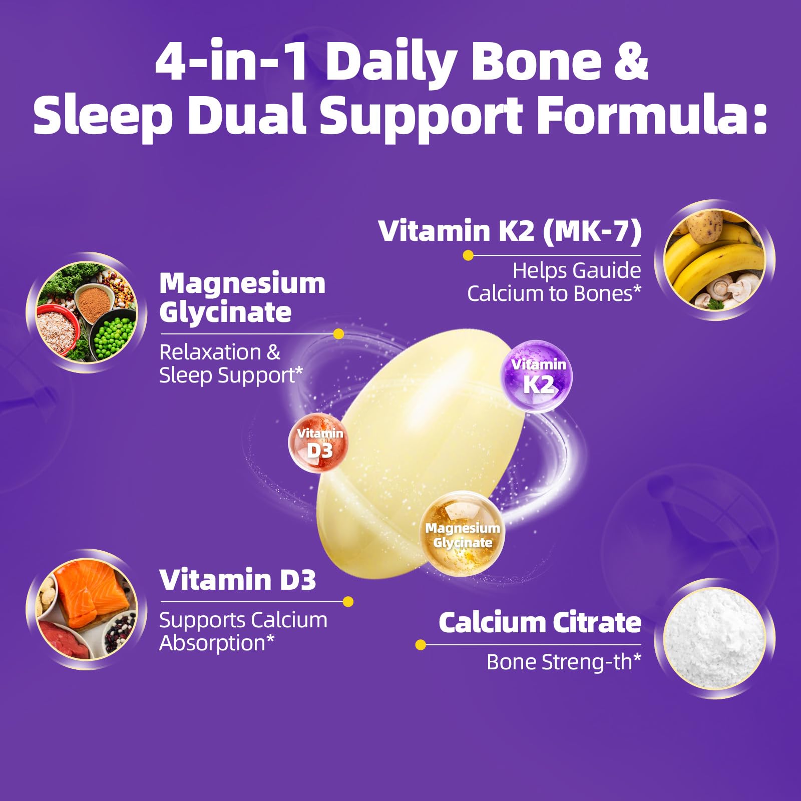 Alliwise magnesium glycinate softgels close-up label highlights high bioavailability.