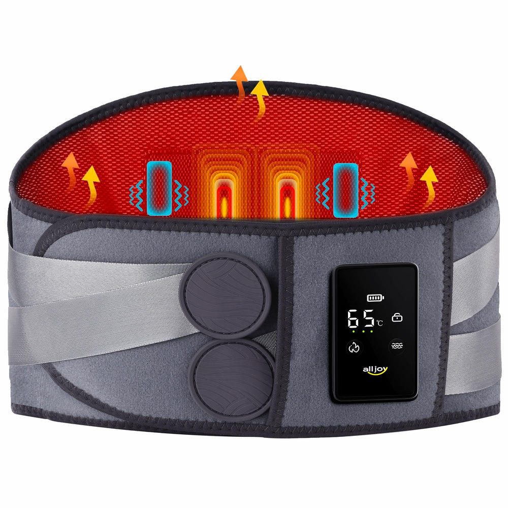 AllJOY 67-inch cordless heating pad on back for on-the-go comfort