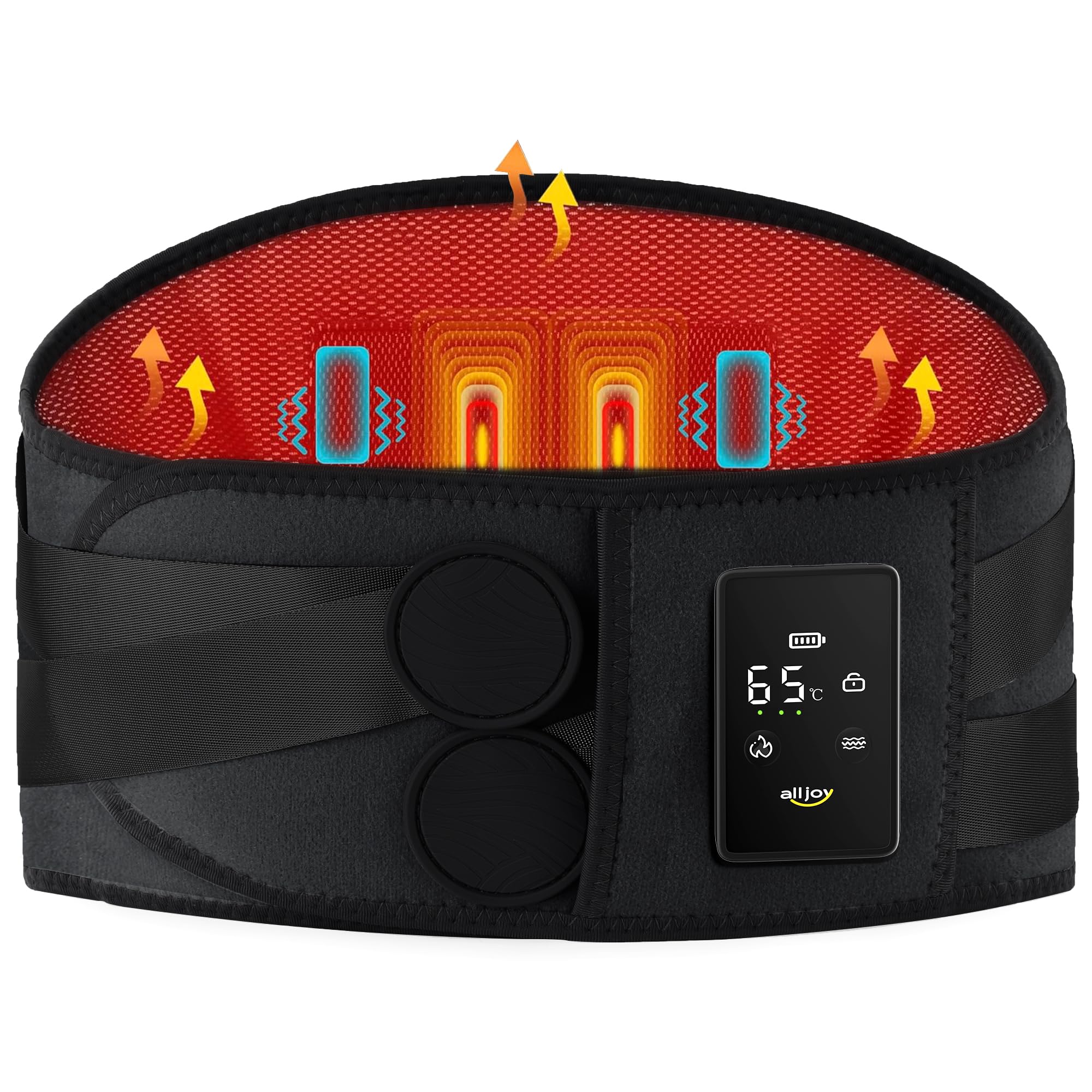 ALLJOY cordless heating pad back massager delivers portable heat for on-the-go relief