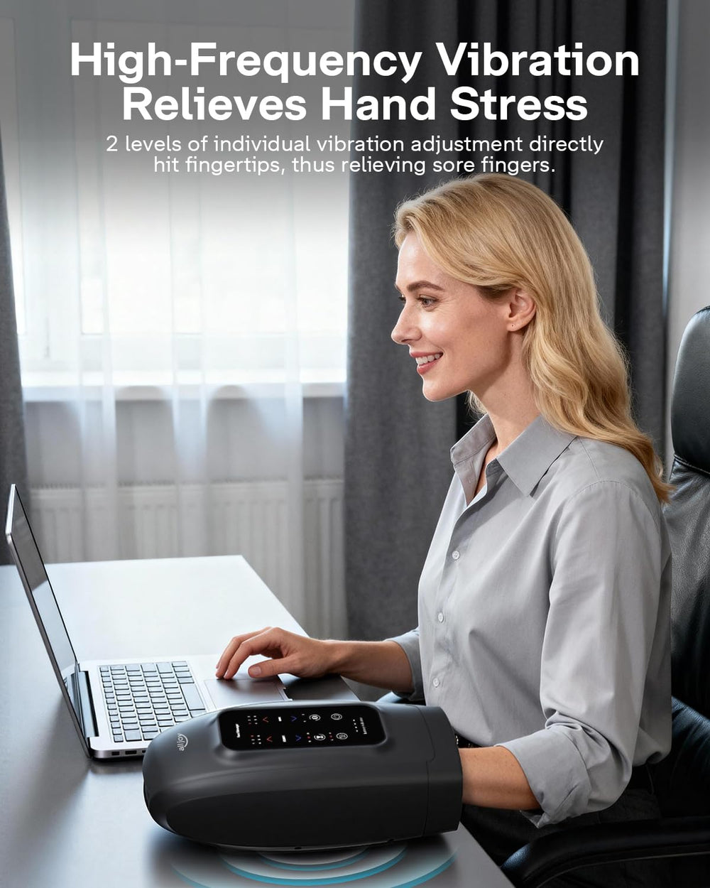 ALLJOY Massager with wrapped airbags provides full hand press massage
