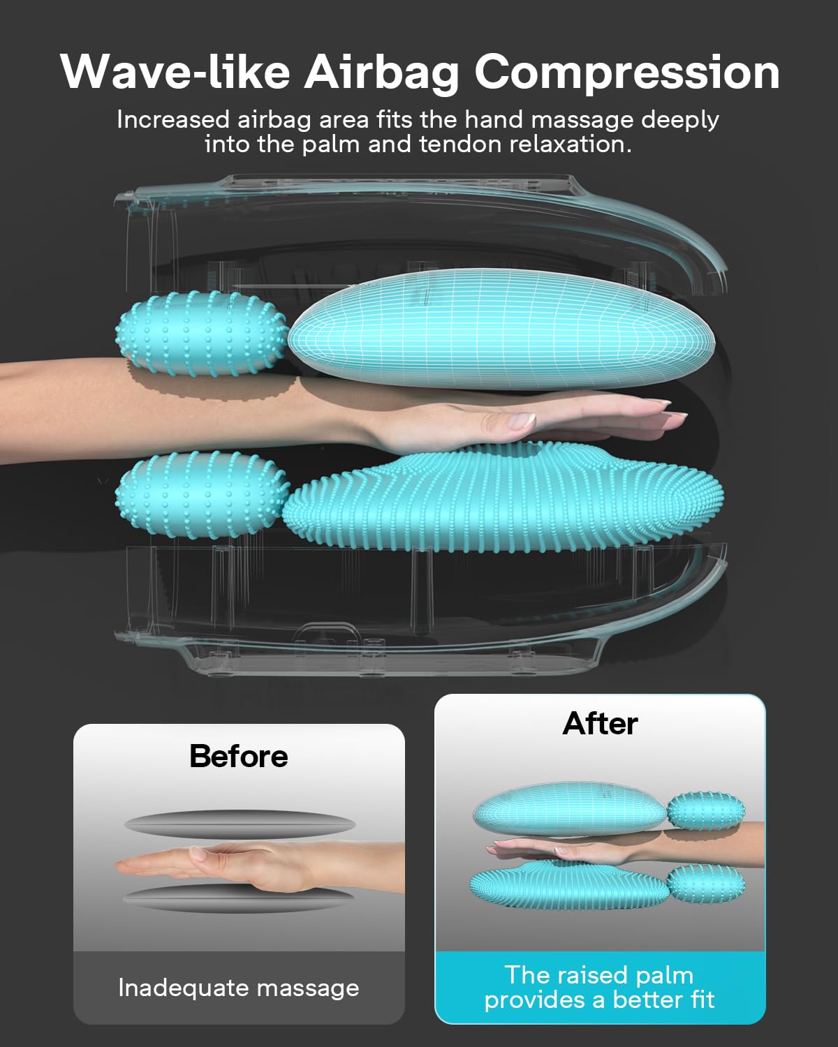 ALLJOY Hand Massager with heating level shown for warmth during use