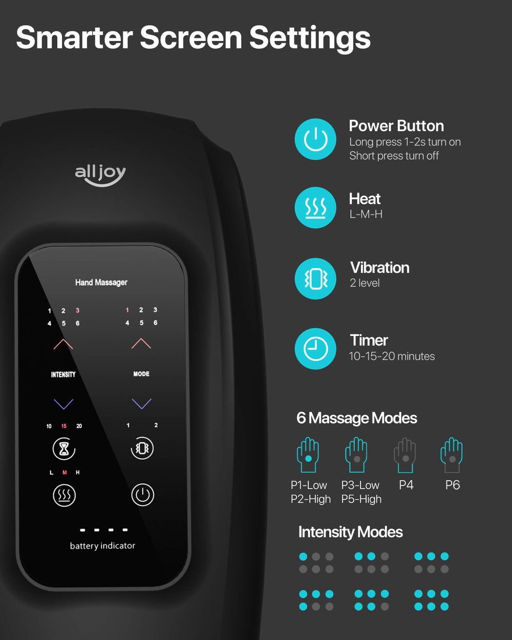 ALLJOY Massager charging cable and USB port shown for convenient recharging