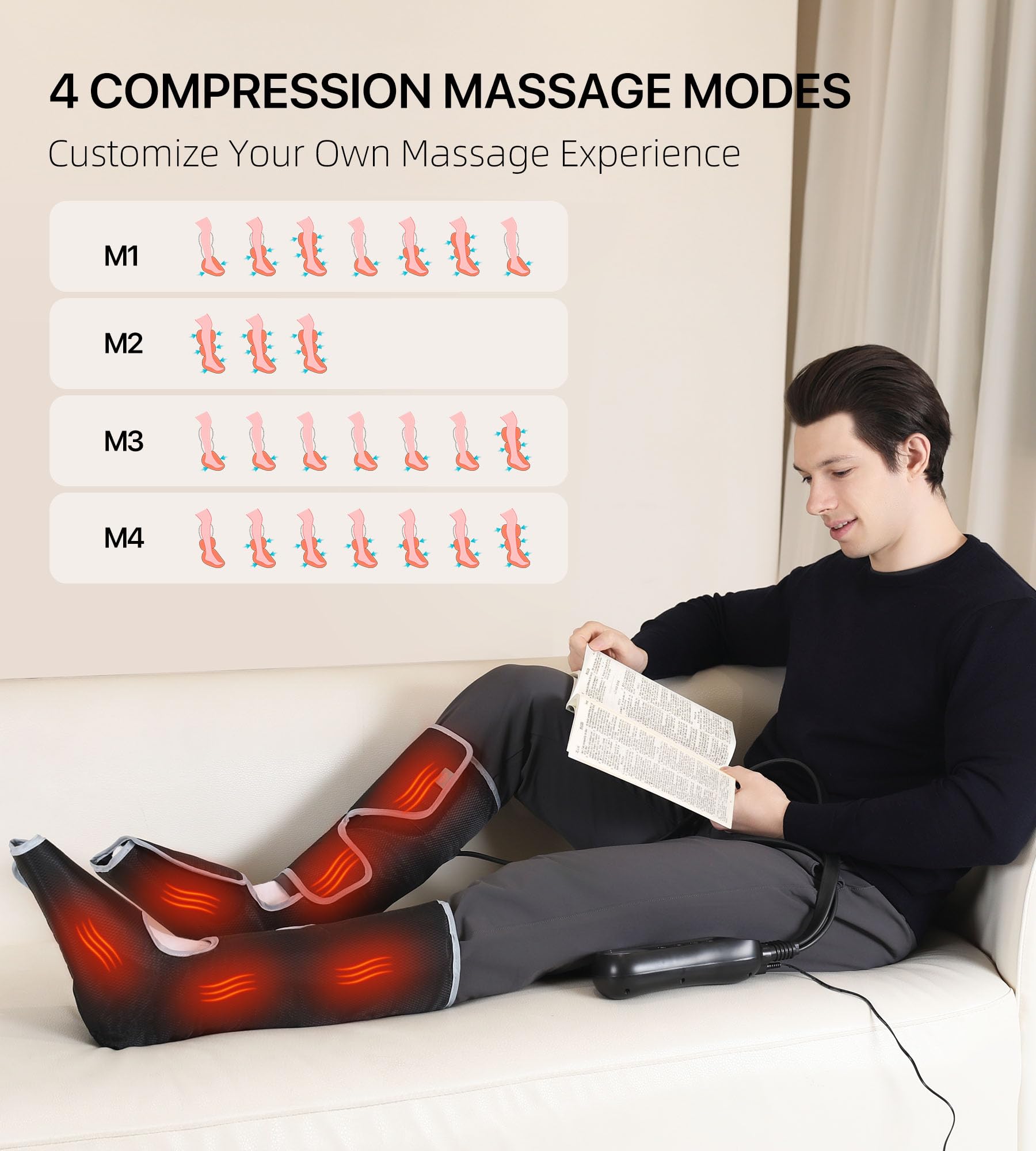 ALLJOY leg massager foot compression with heat for tired feet.