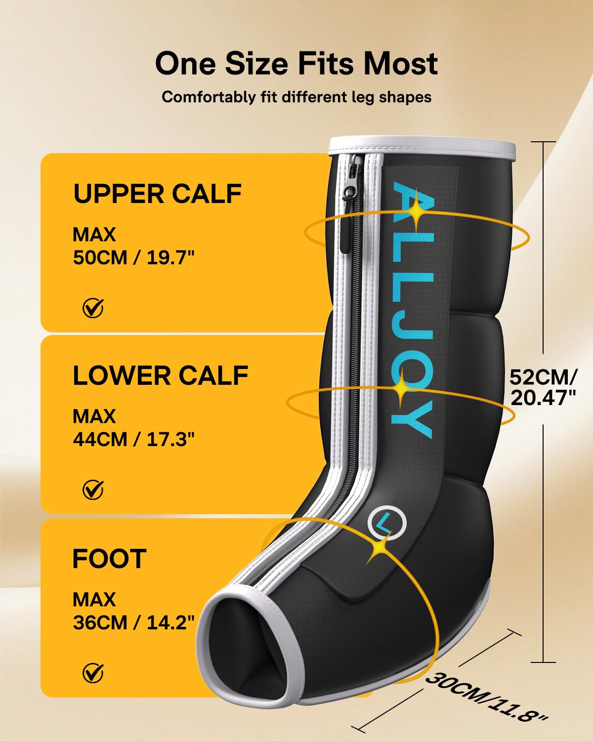 ALLJOY adjustable four-intensity levels support personalized comfort and relief.