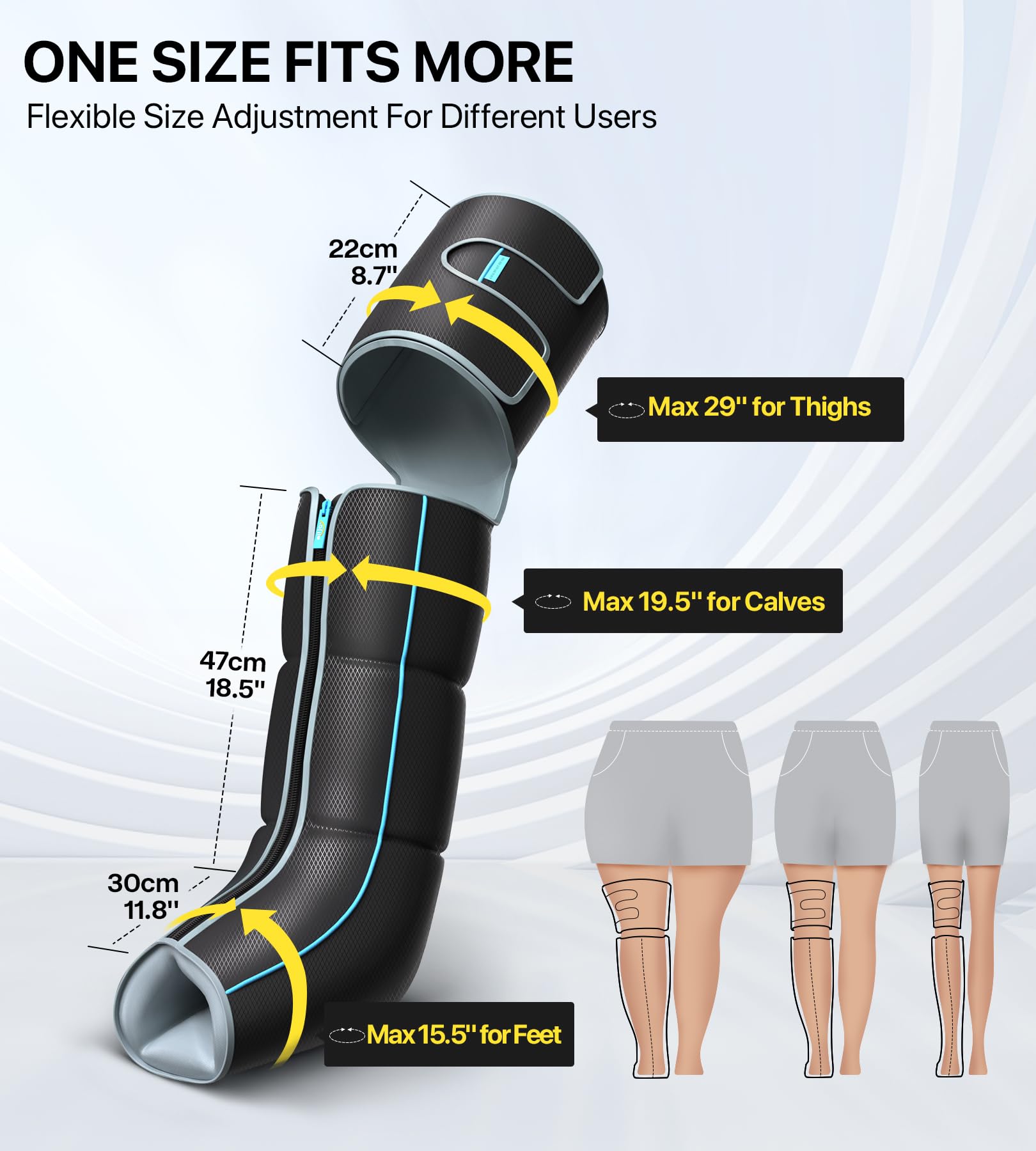 ALLJOY leg massager LCD control panel for quick adjustments
