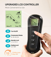 ALLJOY leg massager LCD display enables easy mode selection.