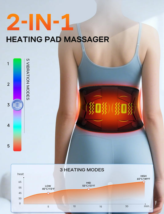 ALLJOY lower-back massage heat feature soothes tense muscles after a long day