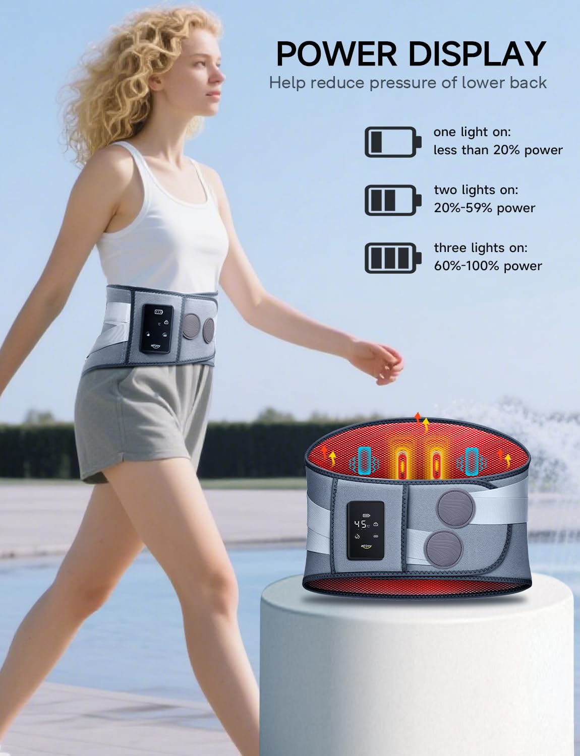 AllJOY lumbar support poles providing stable spine alignment during use
