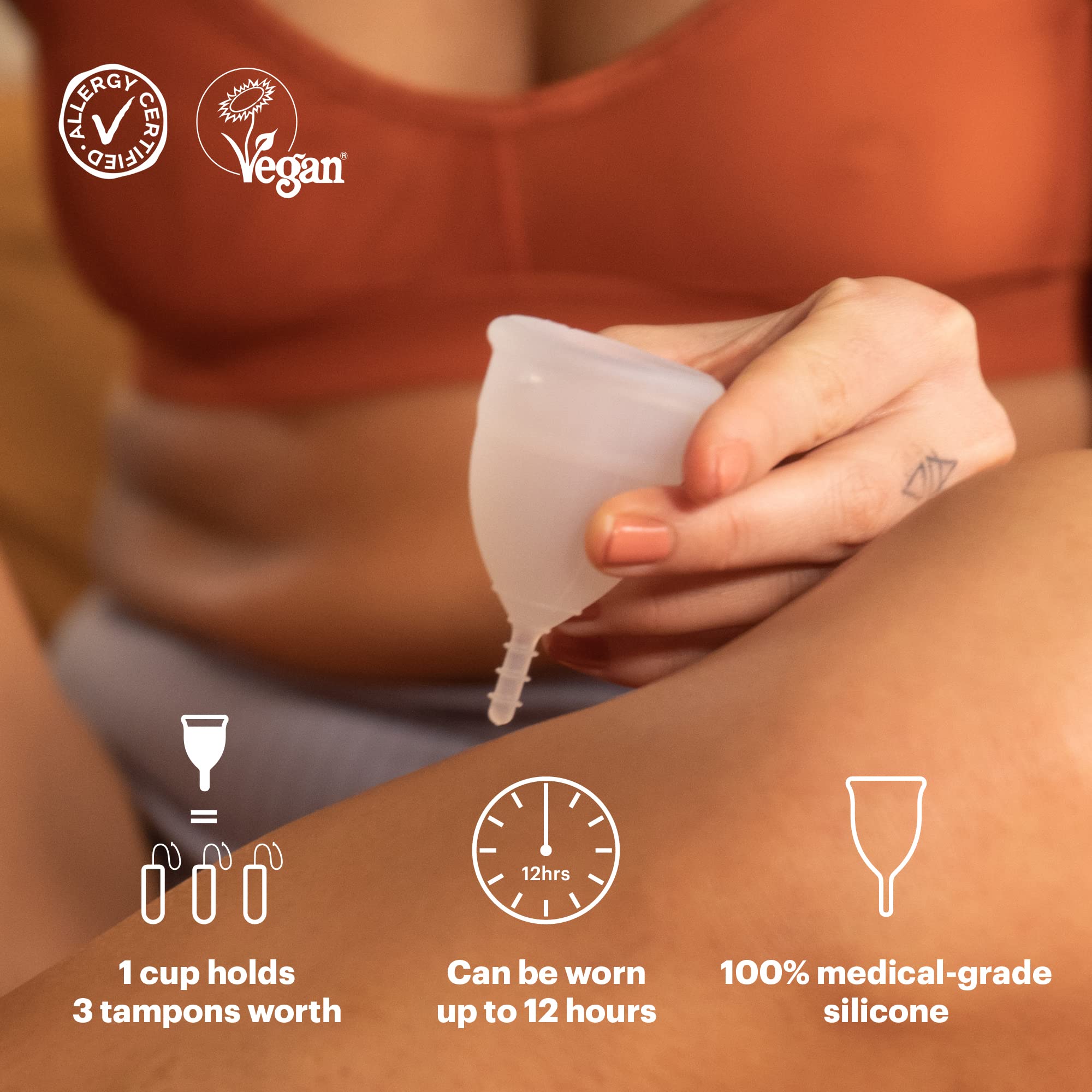 AllMatters OrganiCup Mini ready-to-use for seamless period protection