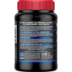ALLMAX ALLWHEY Chocolate gluten-free and kosher certification icons
