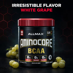 Scoop of AMINOCORE ready to mix before a workout.