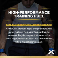 ALLMAX CARBION+ Blue Ice athlete drink, ready to fuel performance.