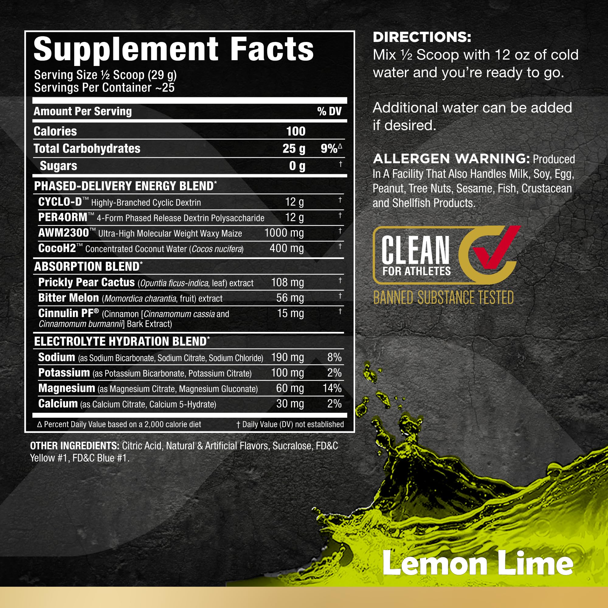 AllMAX Carbion+ Lemon Lime scoop beside powder for easy serving.