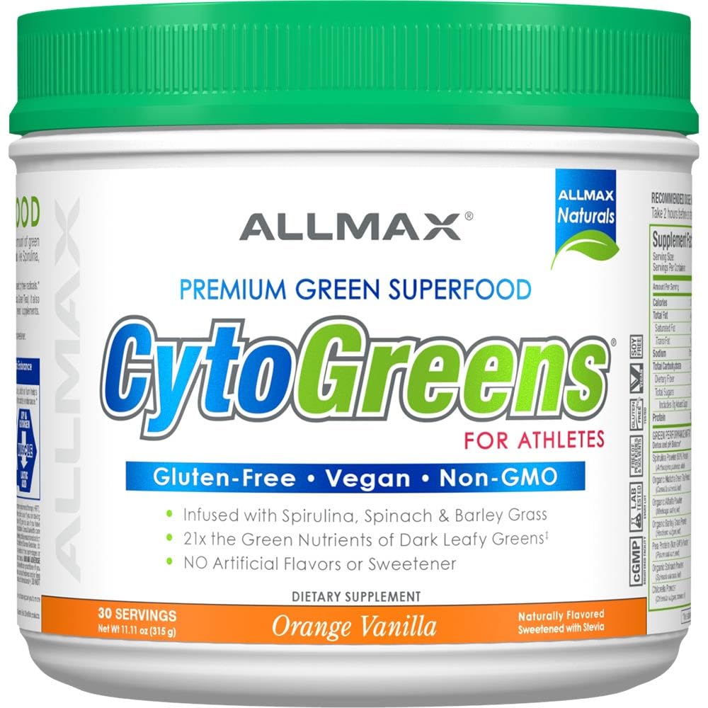ALLMAX CytoGreens Orange Vanilla scoop for easy daily greens.