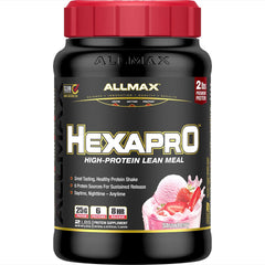 ALLMAX HEXAPRO Strawberry 2lb bottle for daily recovery and lean gains