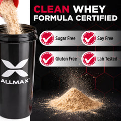 ALLMAX ISOFLEX Caramel Macchiato nutrition label provides clear macros.