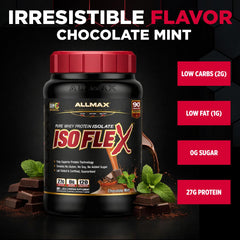 ALLMAX ISOFLEX scoop measures protein per serving for quick pre- and post-workout fueling.