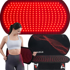 ALLOLO red light therapy pad on back area for targeted relaxation and post-activity ease.