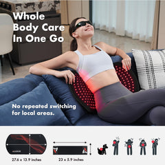 ALLOLO red light therapy pad on shoulder area for muscle comfort after workouts.