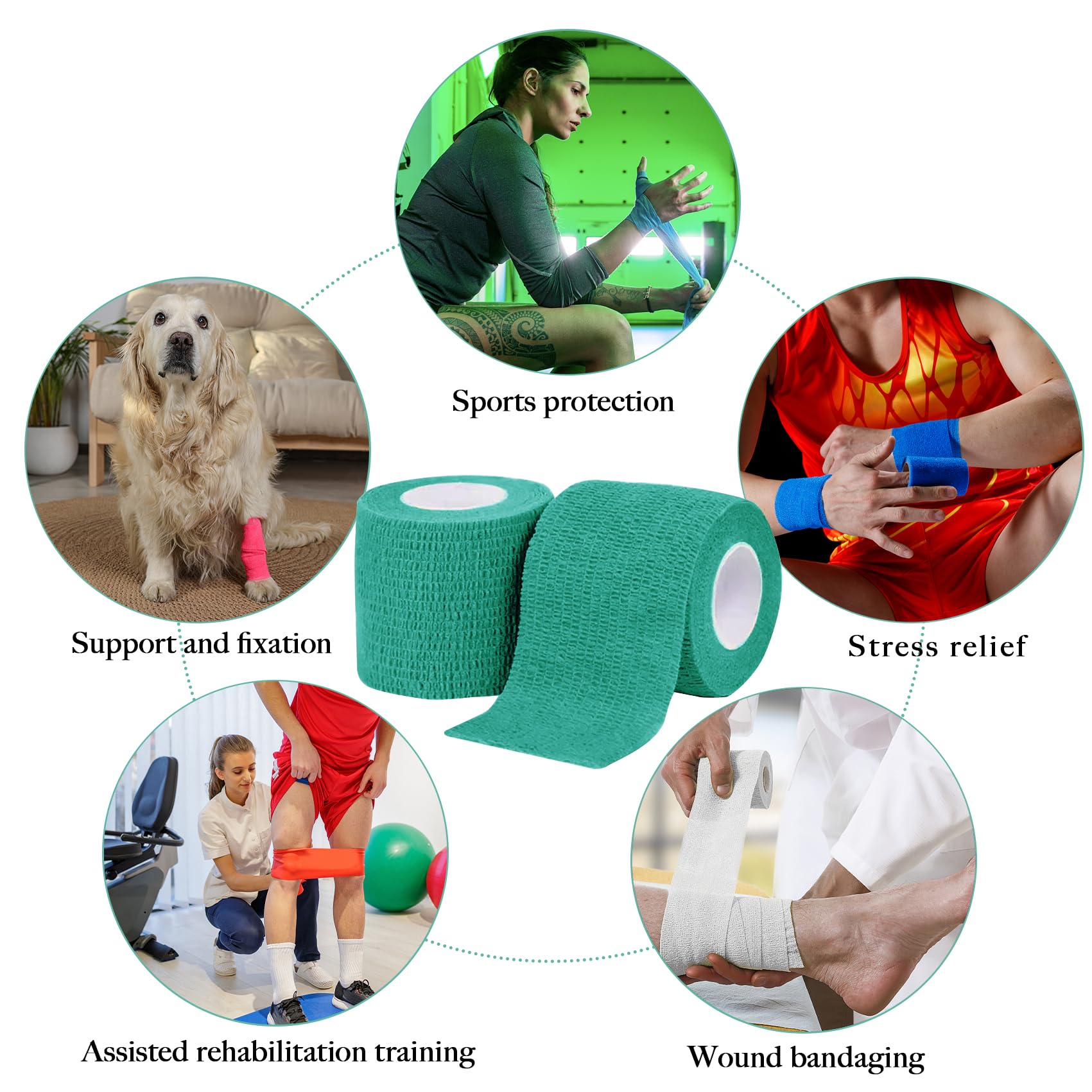 Allruyee easy-tear bandage requires no scissors for fast wrapping.