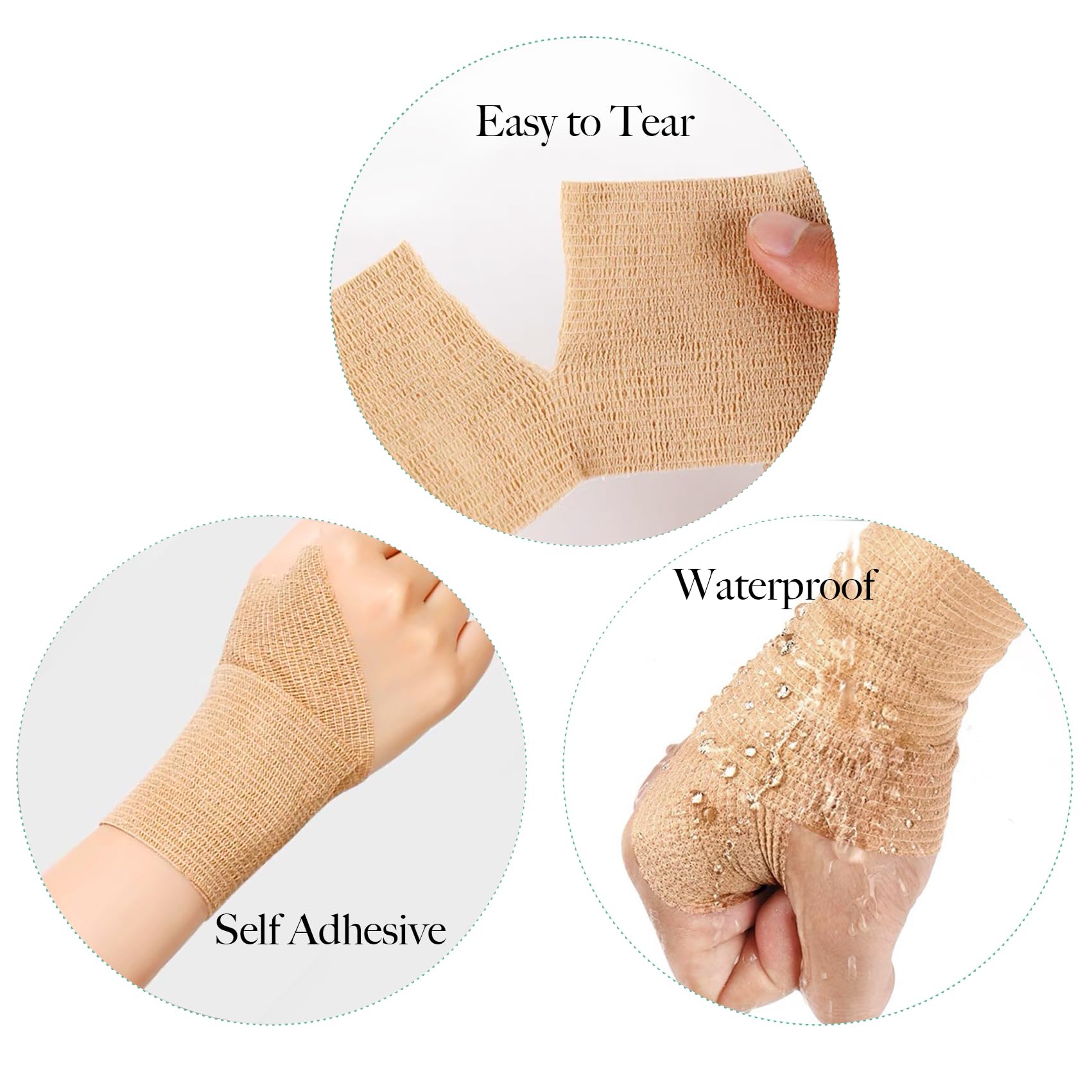 Allruyee stretchable bandage extends up to 3x for flexible support during activity.