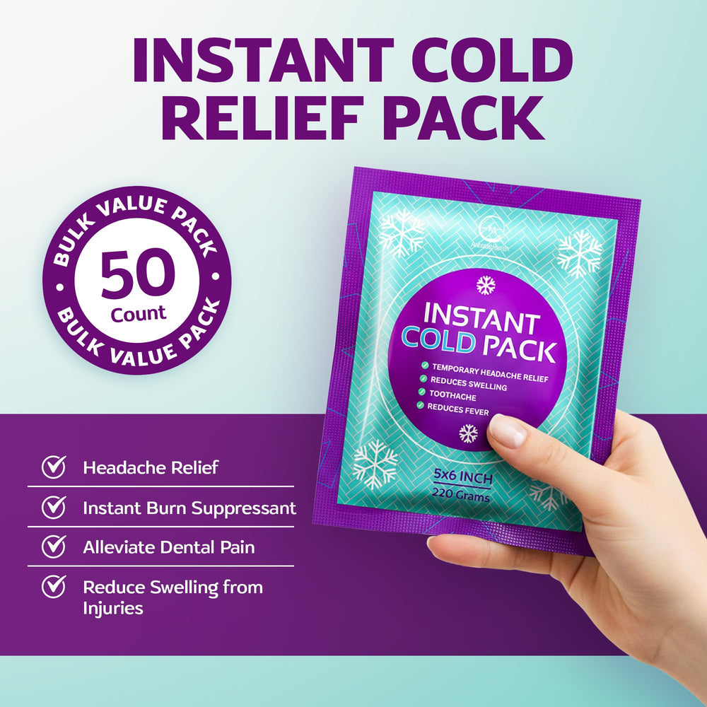AllSett Health ice packs 6x5 inch bulk box ready for home or outdoor use.