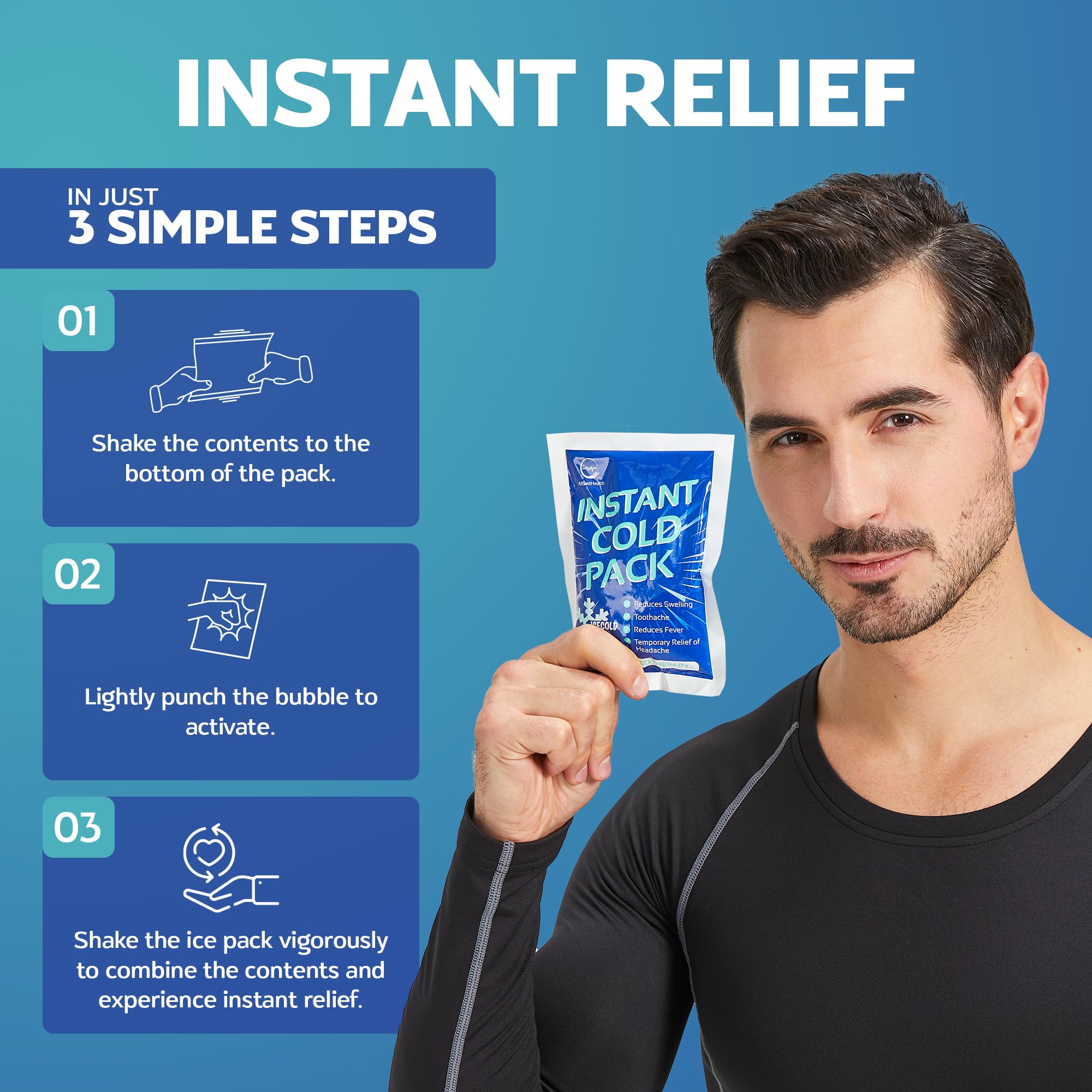 AllSett Health disposable packs help manage swelling and bruising after injuries