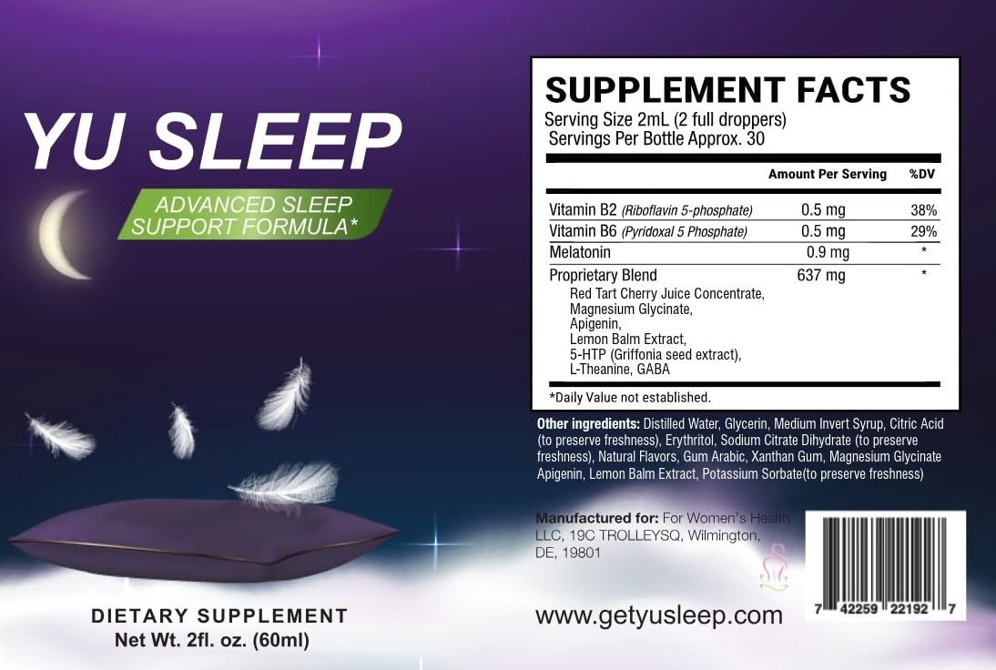 YuSleep drops pour image highlights easy nighttime dosing