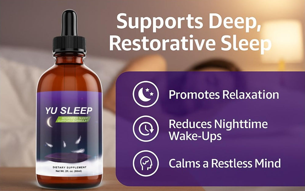 GABA and 5-HTP ingredients graphic implies calming effect before bed