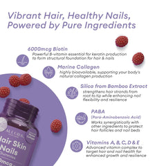 ALLURA HAIR 60ct vitamins gummies showcasing complete nutrient blend