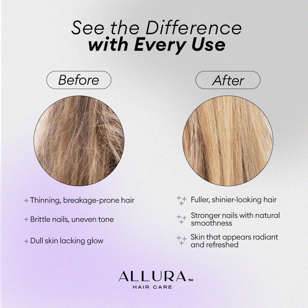 ALLURA HAIR fish-collagen texture illustrating nail and skin benefits
