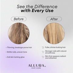 ALLURA HAIR fish-collagen texture illustrating nail and skin benefits