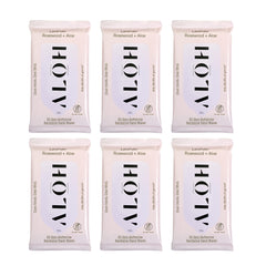 ALO H lavender rosewood aloe wipes pack shows premium, travel-ready sanitizing power.