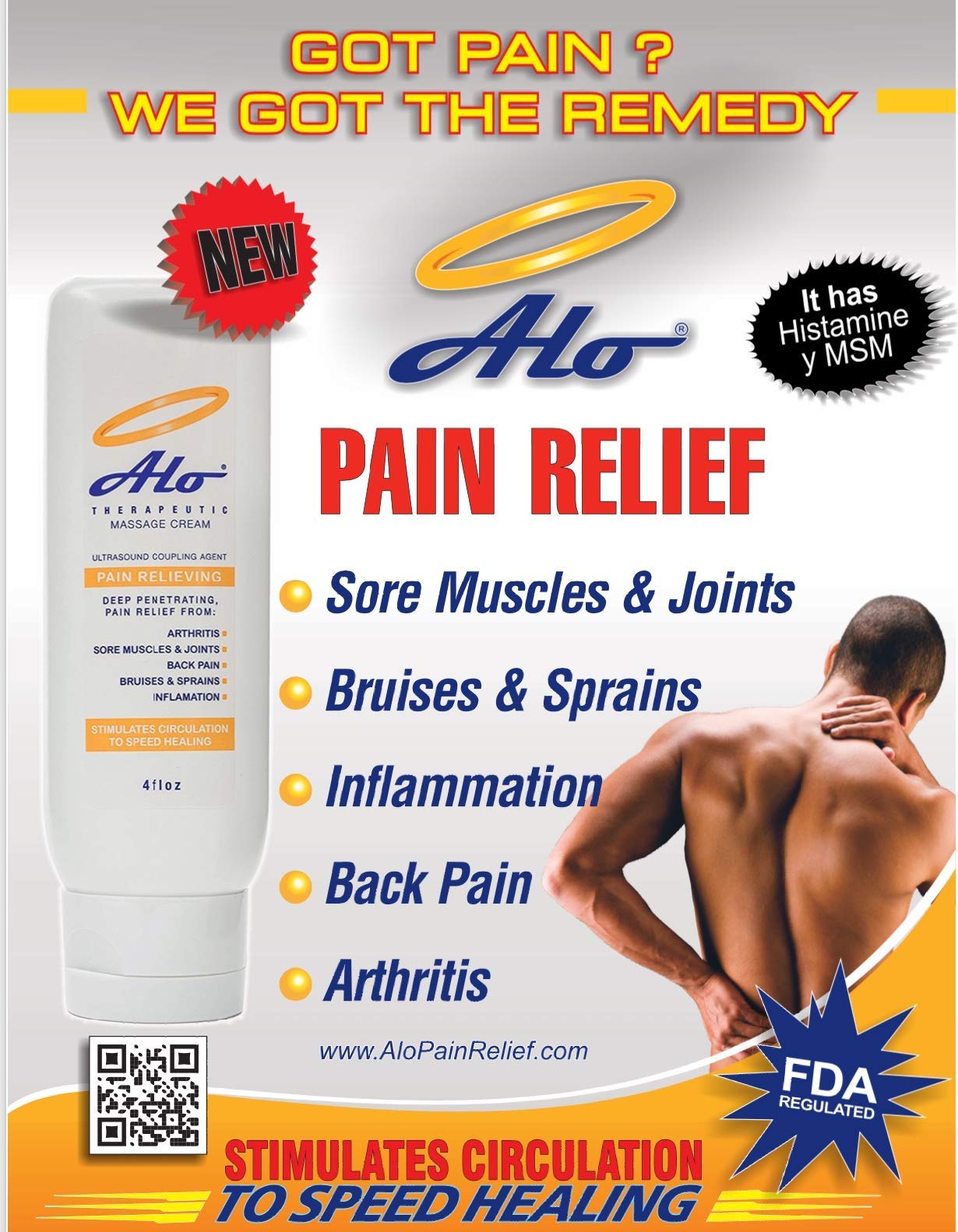Massage scene showing ALO Cream soothing therapy session touch.