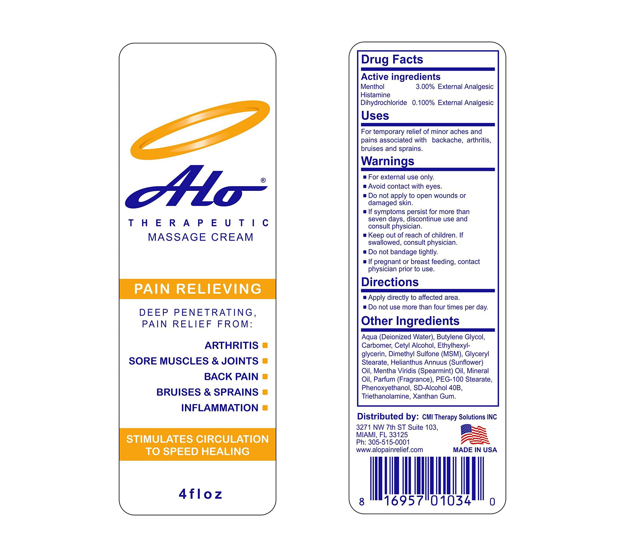 Texture of ALO Pain Relief Cream spread on skin for targeted relief
