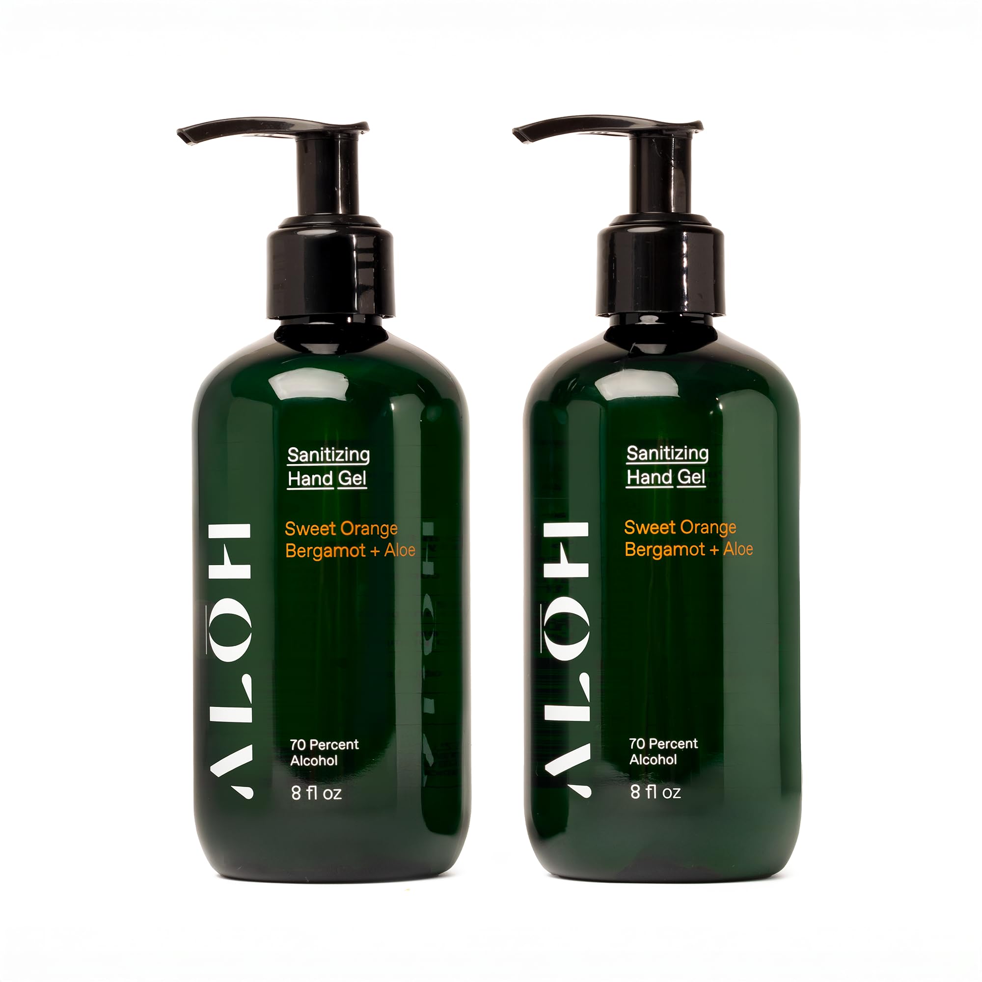 ALO Sanitizing Hand Gel bottle front view for convenient hand cleansing on the go.