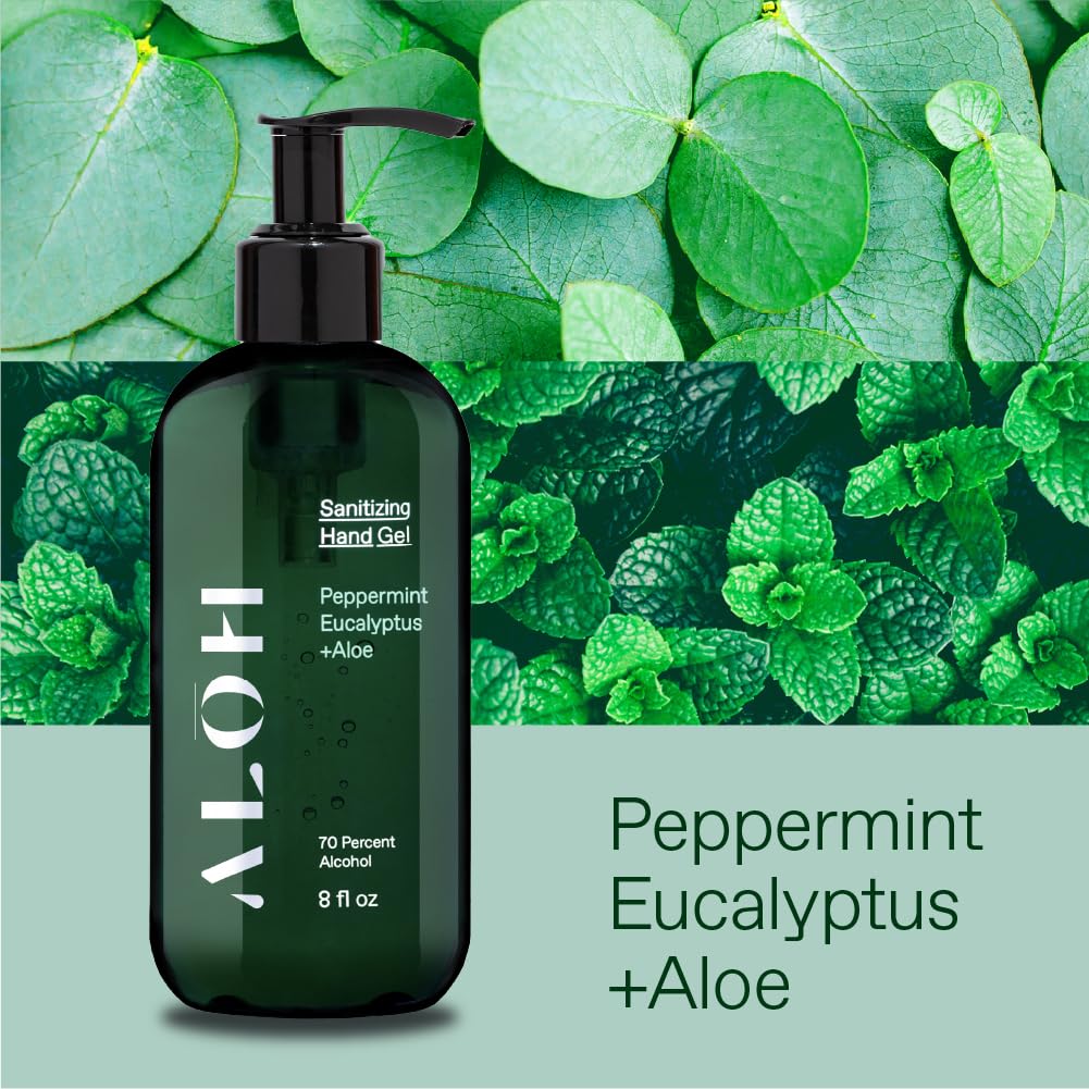 ALŌH peppermint eucalyptus label close-up for quick identification