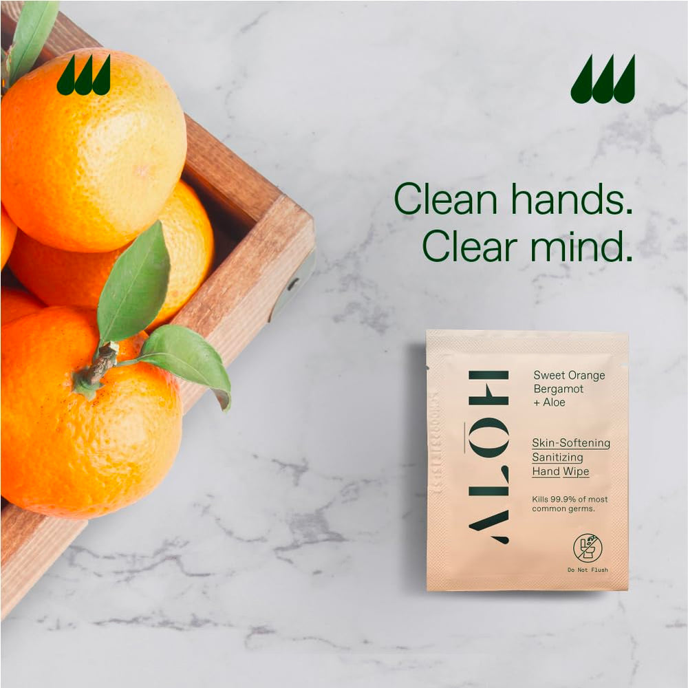 ALO Skin Softening Hand Wipes in a 500-count box, individually wrapped.