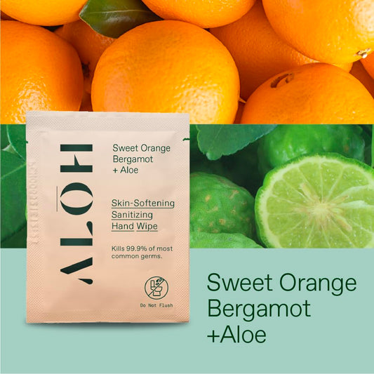 ALO Skin Softening Hand Wipes close-up showing a soft, hydrating texture.