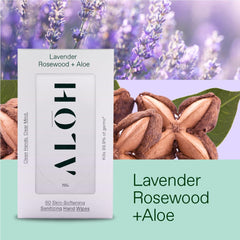 ALO H lavender rosewood aloe wipes texture looks luxuriously soft on skin.