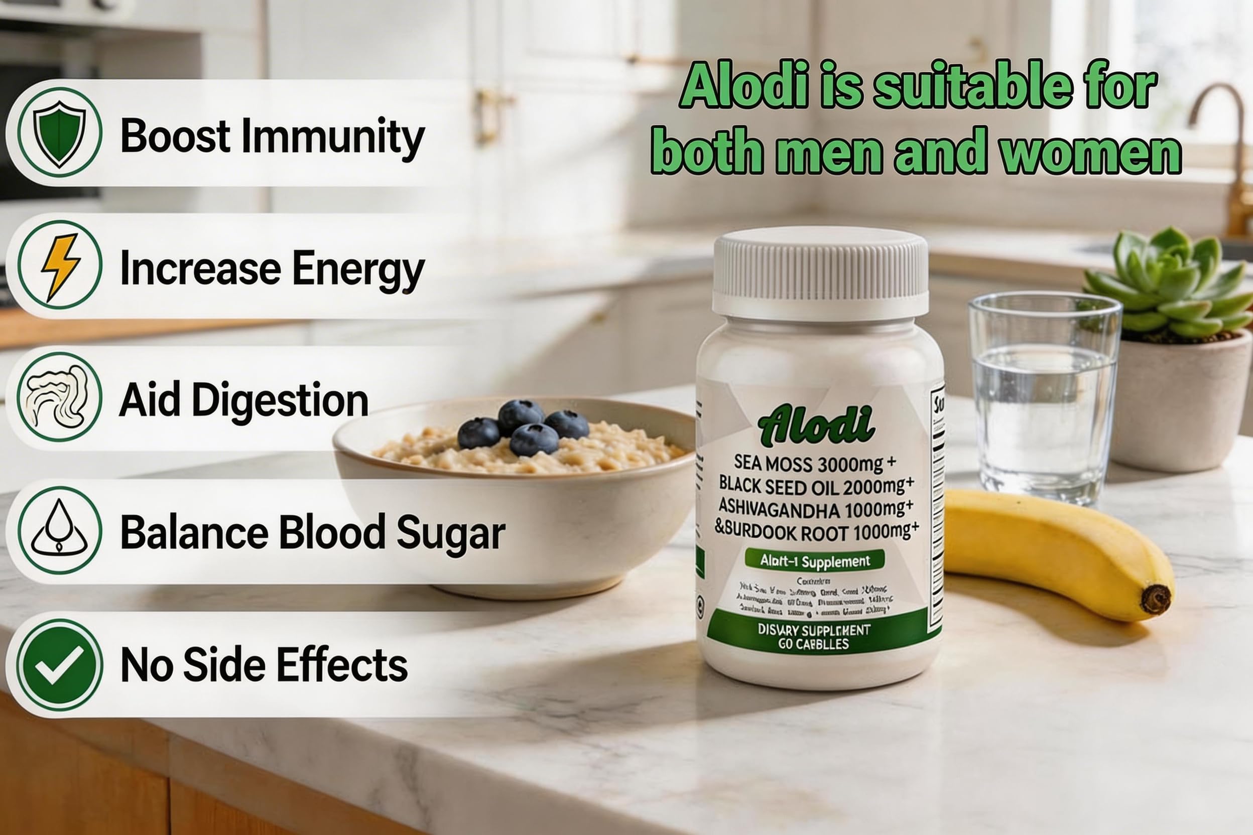 ALO DI Kelp seaweed ingredients bowl indicating iodine-rich support for the thyroid