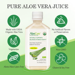 AloeCure inner leaf gel close-up emphasizing purity for gut wellness