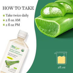AloeCure lemon bottle close-up suggesting refreshing taste and digestive support