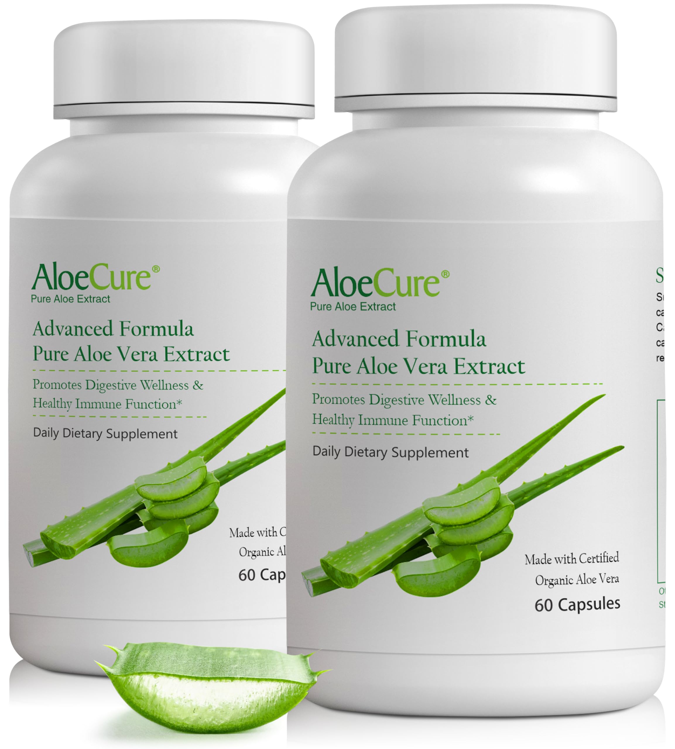 AloeCure Aloe Vera Capsules bottle promotes gentle digestion and daily comfort.