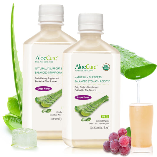 AloeCure Aloe Vera Juice bottle front view for daily hydration and wellness.