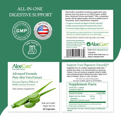 AloeCure organic certifications on label confirm eco friendly production.