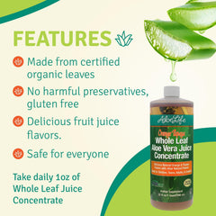 Aloe Life uses certified organic whole leaf aloe vera leaves for purity and quality.