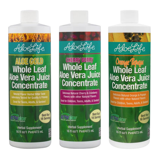 Aloe Life Cherry Berry bottle for premium whole leaf juice supporting daily hydration.