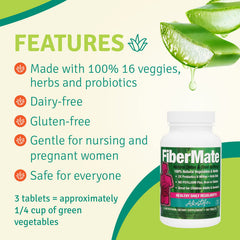 Aloe Life FiberMate daily-dosing scene shows taking tablets with a meal.