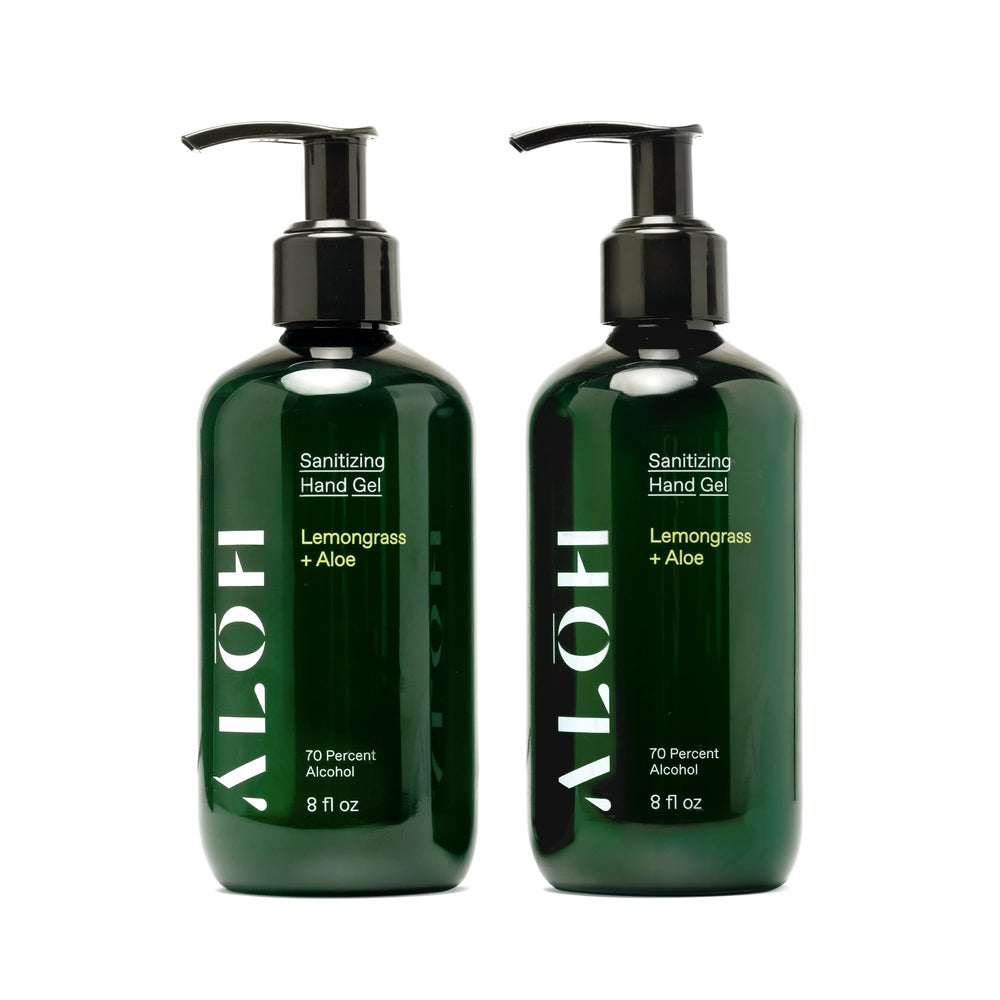 ALŌH lemongrass aloe hand gel front packaging highlighting hydration